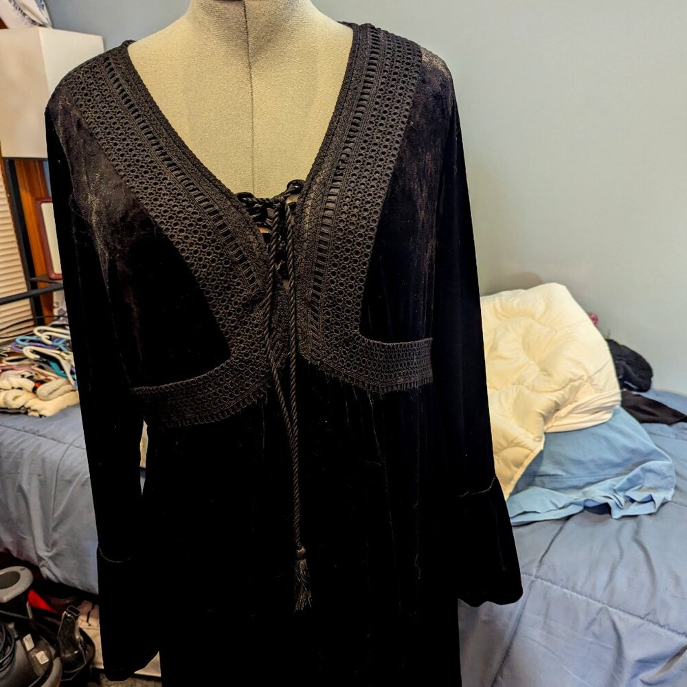 Torrid Lace-up Babydoll Crushed Velour Dress